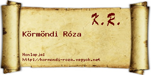 Körmöndi Róza névjegykártya
