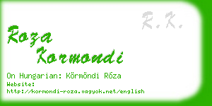 roza kormondi business card
