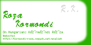 roza kormondi business card